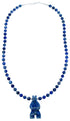 Denim Lapis Bear Sterling Silver Jewelry Bead Necklace RX114159